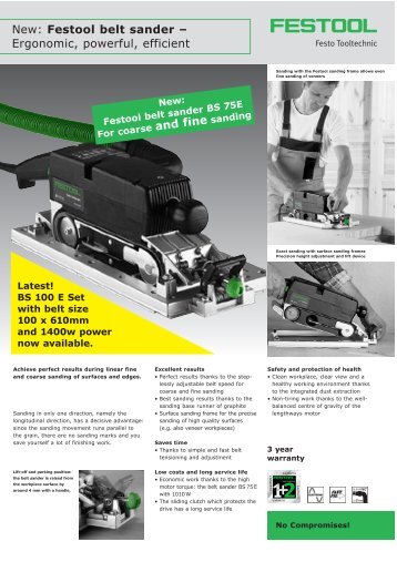 BS 100 Belt Sander - Versatile Products (BOP)