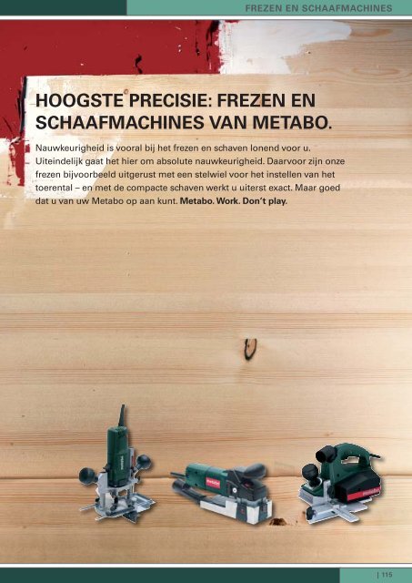 METABO NL Machine-Assortiment 2010 2011 Frezen en ...