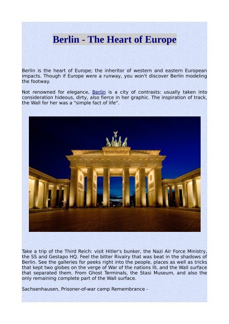 Berlin - The Heart of Europe