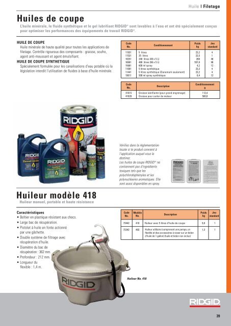 ridgid catalogue fr