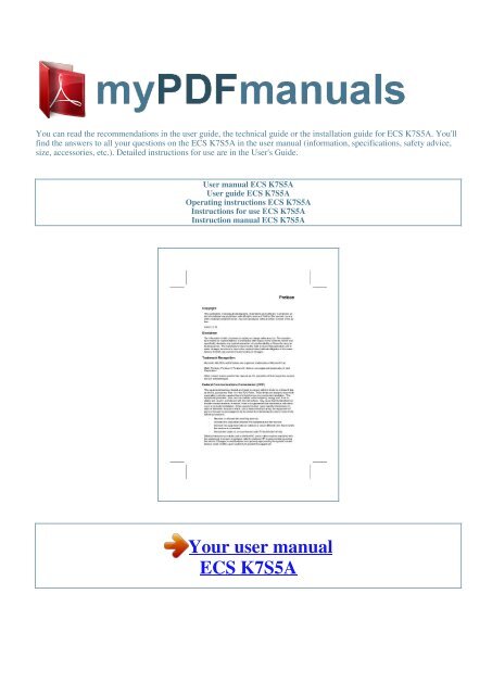 User Manual Ecs K7s5a 1