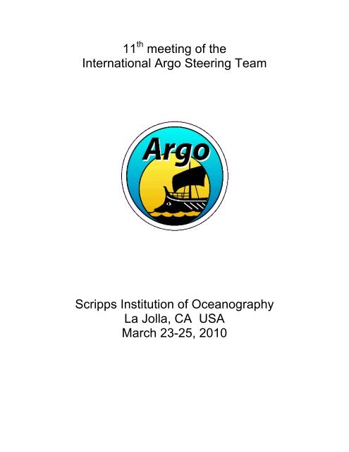 11 meeting of the International Argo Steering Team Scripps ...