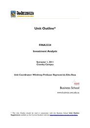 FINA3324 Unit Outline Sem 1 2011 - Business School - The ...