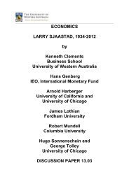 Larry Sjaastad, 1934-2012 - Business School - The University of ...