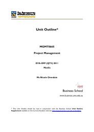 MGMT8665 Project Management D7A-OFF (QT3) 2011 - Business ...