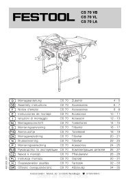 Festool CS 70 VB, CS 70 VL, CS 70 LA User Manual - Ideal Tools