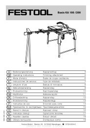 Festool 459293 002 basis ka 100 200 User Manual - Ideal Tools