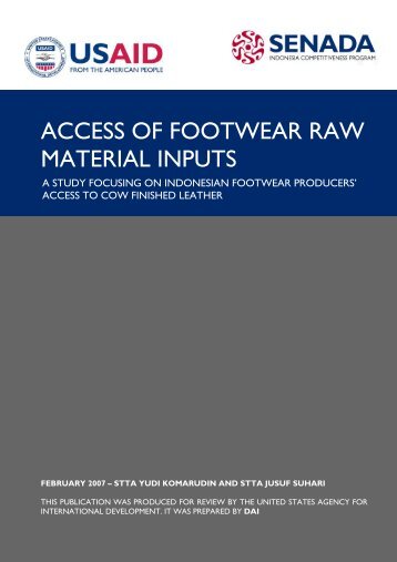 ACCESS OF FOOTWEAR RAW MATERIAL INPUTS - part - USAid