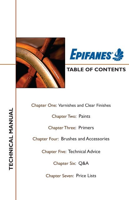 technical manu al table of contents - Jamestown Distributors