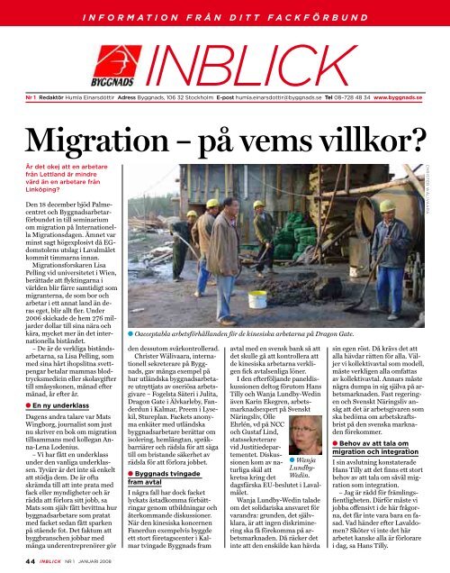 TIM TRIVS I FABRIKSTÄLTET - Byggnadsarbetaren