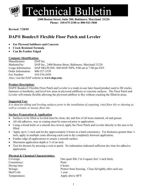 Tech Bulletin Dap