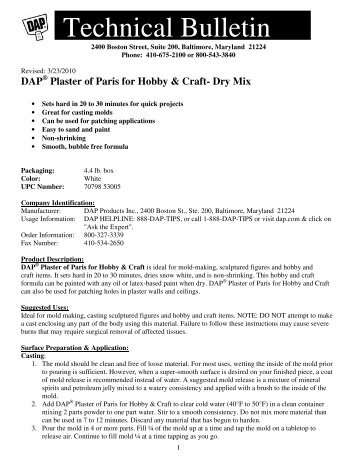 Plaster of Paris for Hobby & Craft - Dap