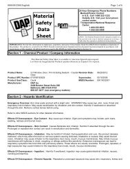 3.0 Window, Door, Trim & Siding Sealant - Crystal Clear MSDS - Dap