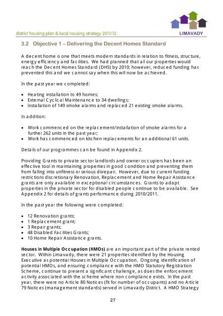 Limavady District Housing Plan 2011/12 - Northern Ireland Housing ...