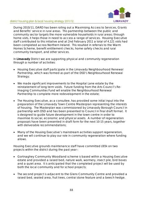 Limavady District Housing Plan 2011/12 - Northern Ireland Housing ...