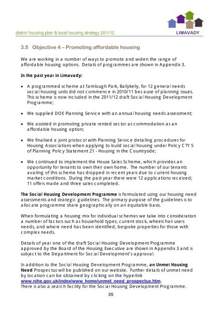 Limavady District Housing Plan 2011/12 - Northern Ireland Housing ...