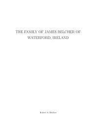the family of james belcher of waterford, ireland - University of ...