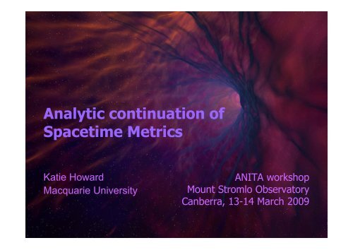 Analytic continuation of Spacetime Metrics