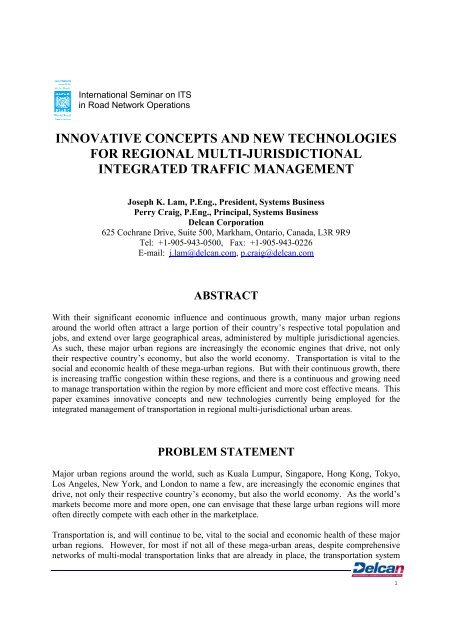 innovative concepts and new technologies for regional multi