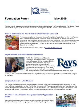 Foundation Forum May 2009 - Pinellas Education Foundation