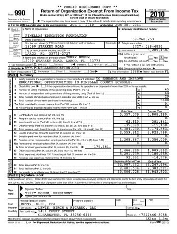 990 form - Pinellas Education Foundation