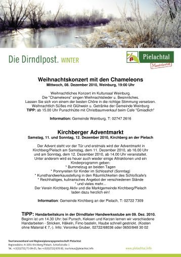 Weihnachtskonzert mit den Chameleons Kirchberger Adventmarkt