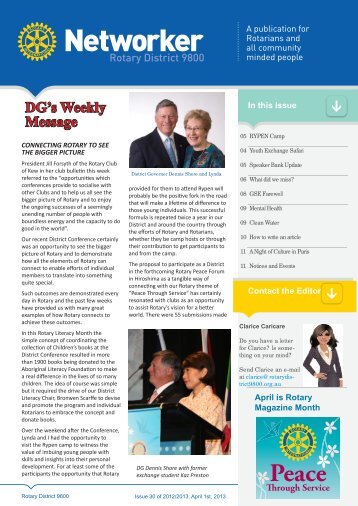 DG's Weekly Message - Rotary District 9800