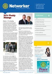 DG's Weekly Message - Rotary District 9800