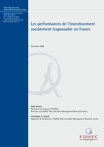 Les performances de l'investissement socialement ... - EDHEC-Risk