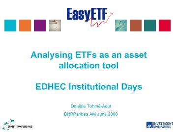 Analysing ETFs as an Asset Allocation Tool - EDHEC-Risk