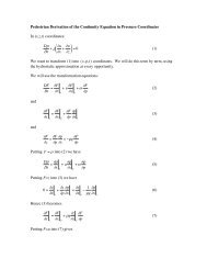 Pedestrian Derivation of the Continuity Equation in Pressure ...