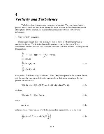 Salmon Chapter 4: Vorticity and turbulence