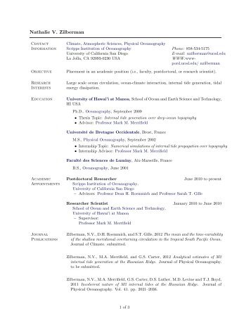 Curriculum Vitae (pdf) - Physical Oceanography Research Division