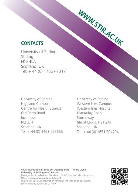 Stirling at a Glance - University of Stirling