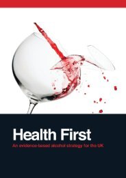 Health First: An evidence-based alcohol strategy for the UK