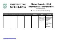 Master Calendar- 2013 International Summer School - University of ...