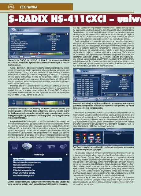 S-RADIX HS-411CXCI â uniwe - tv sat magazyn