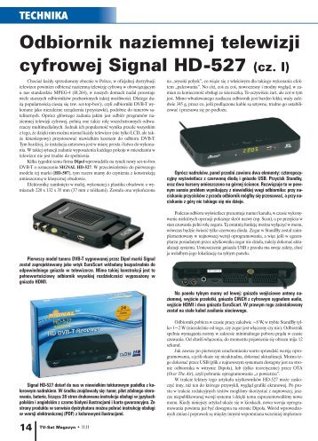 Odbiornik naziemnej telewizji cyfrowej Signal HD-527 - tv sat magazyn