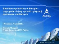 Satelitarne platformy w Europie â najpopularniejszy ... - tv sat magazyn