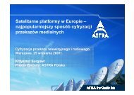 Satelitarne platformy w Europie â najpopularniejszy ... - tv sat magazyn