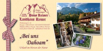 Familien Reiser und Hofbauer - Ferienwohnungen in Grainau