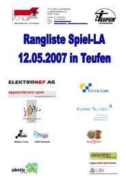 Rangliste Spiel-Leichtathletik - TV Teufen