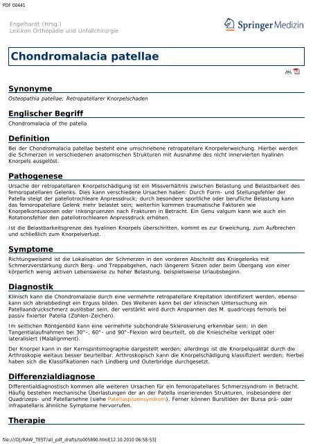 Chondromalacia patellae - Engelhardt Lexikon OrthopÃ¤die und ...