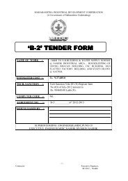 tender form - Maharashtra Industrial Development Corporation