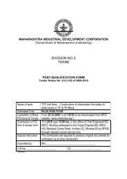 division no.2 thane - Maharashtra Industrial Development Corporation