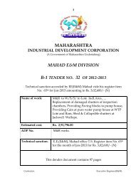 b-1 tender form - Maharashtra Industrial Development Corporation