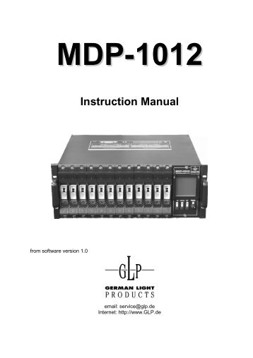 MDP-1012 Instruction Manual