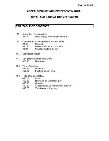 Appeals Policy and Precedent Manual - Texas Workforce Commission