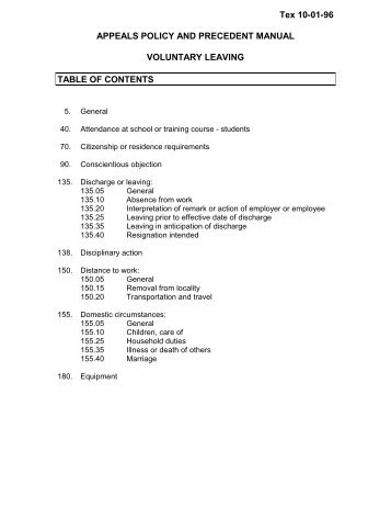 Appeals Policy and Precedent Manual - Texas Workforce Commission