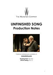 UNFINISHED SONG Production Notes - The Weinstein Company